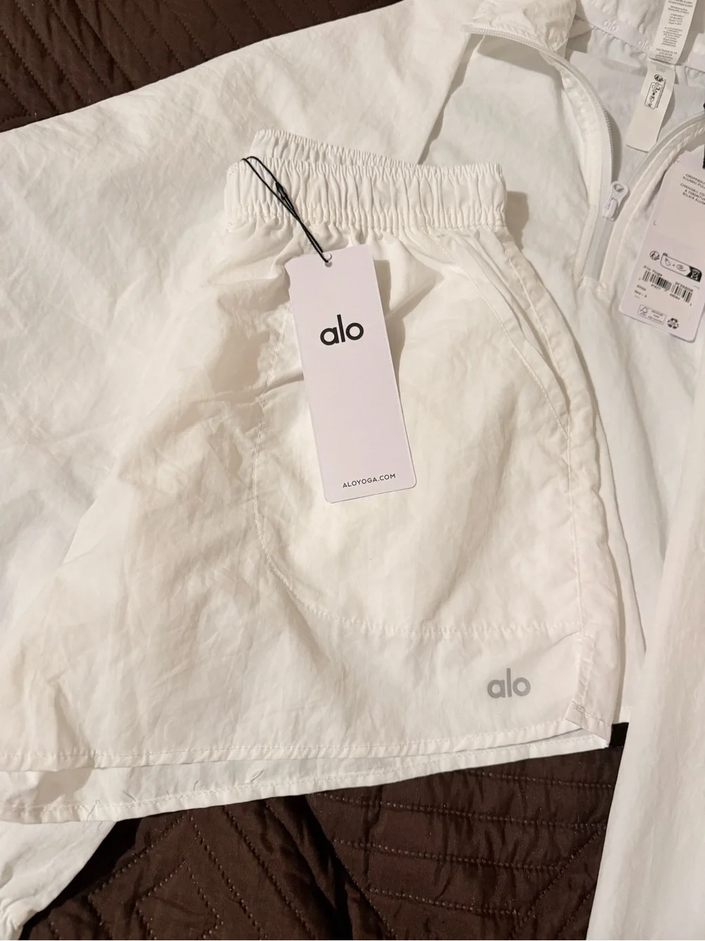ALO Yoga set White Lightweight Bomber Jacket